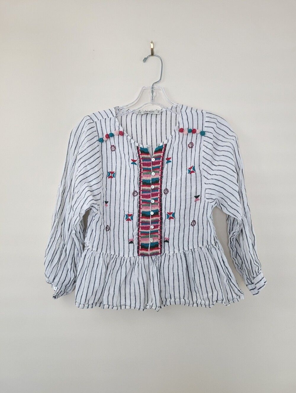 ZARA boho peasant blouse